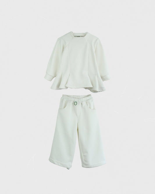 Set | Godet Branco Sweatshirt + Calças